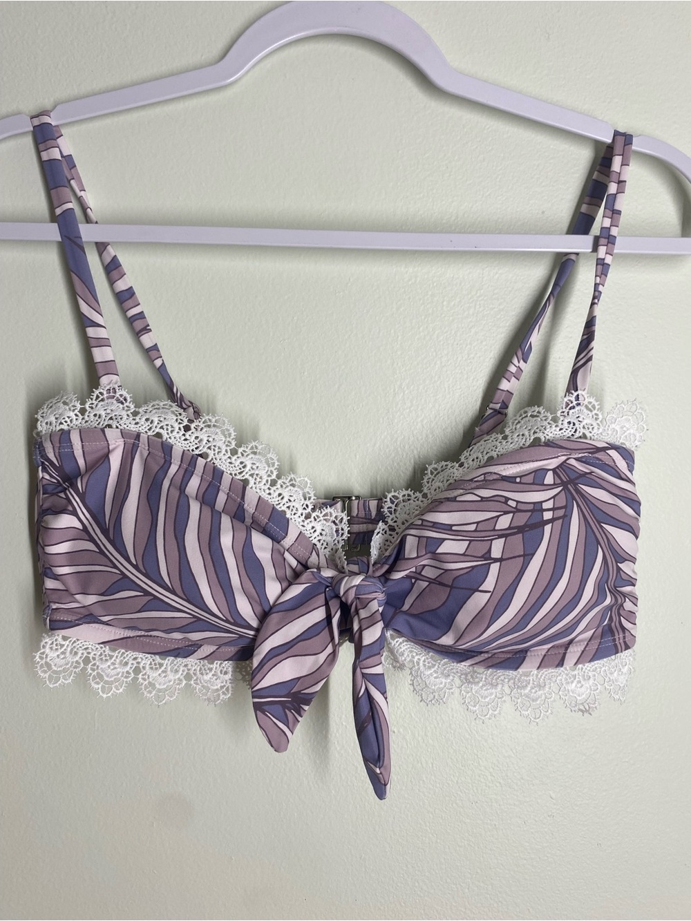 Purple Sea Angel Sedona Bikini Strap/Strapless Leaf Lace Trim Top